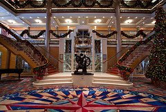 Decorated Atrium of cruise ship