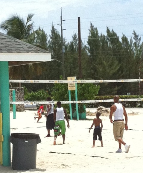 Playing Volley at Seven Mile Beach