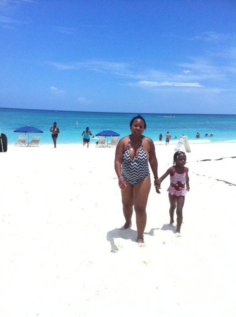 Wife and daughter at beach