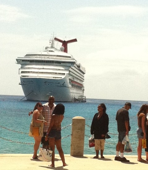 Carnival Destiny docked in Grand Cayman