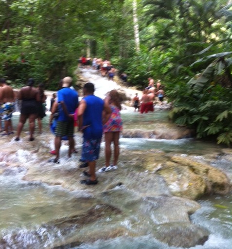 Following a Guide at Dunn's River Falls