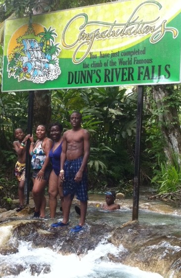 Reaching the top at Dunn's River Falls