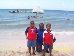 Family on Beach in Costa Maya