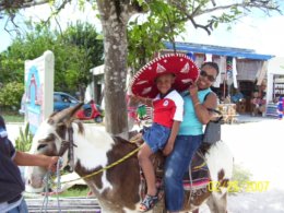 Riding Donkey in Costa Maya