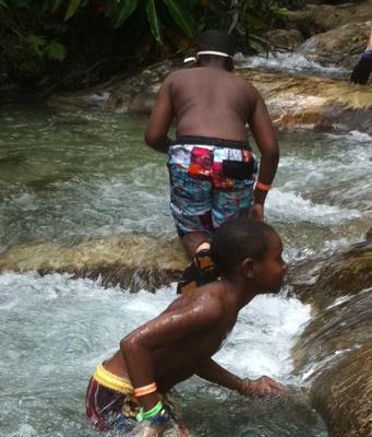 Watching My Steps at Dunn's River Falls